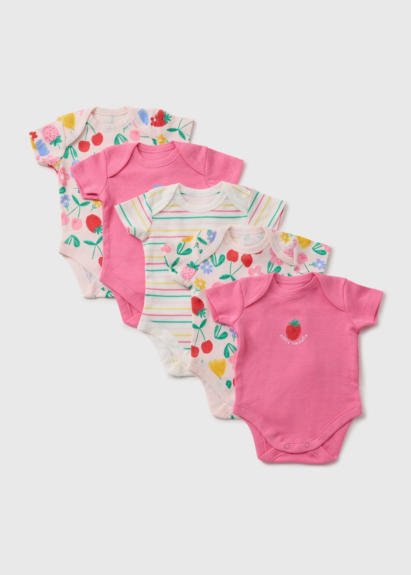 Baby Cotton Fruit Bodysuit Set -5pcs