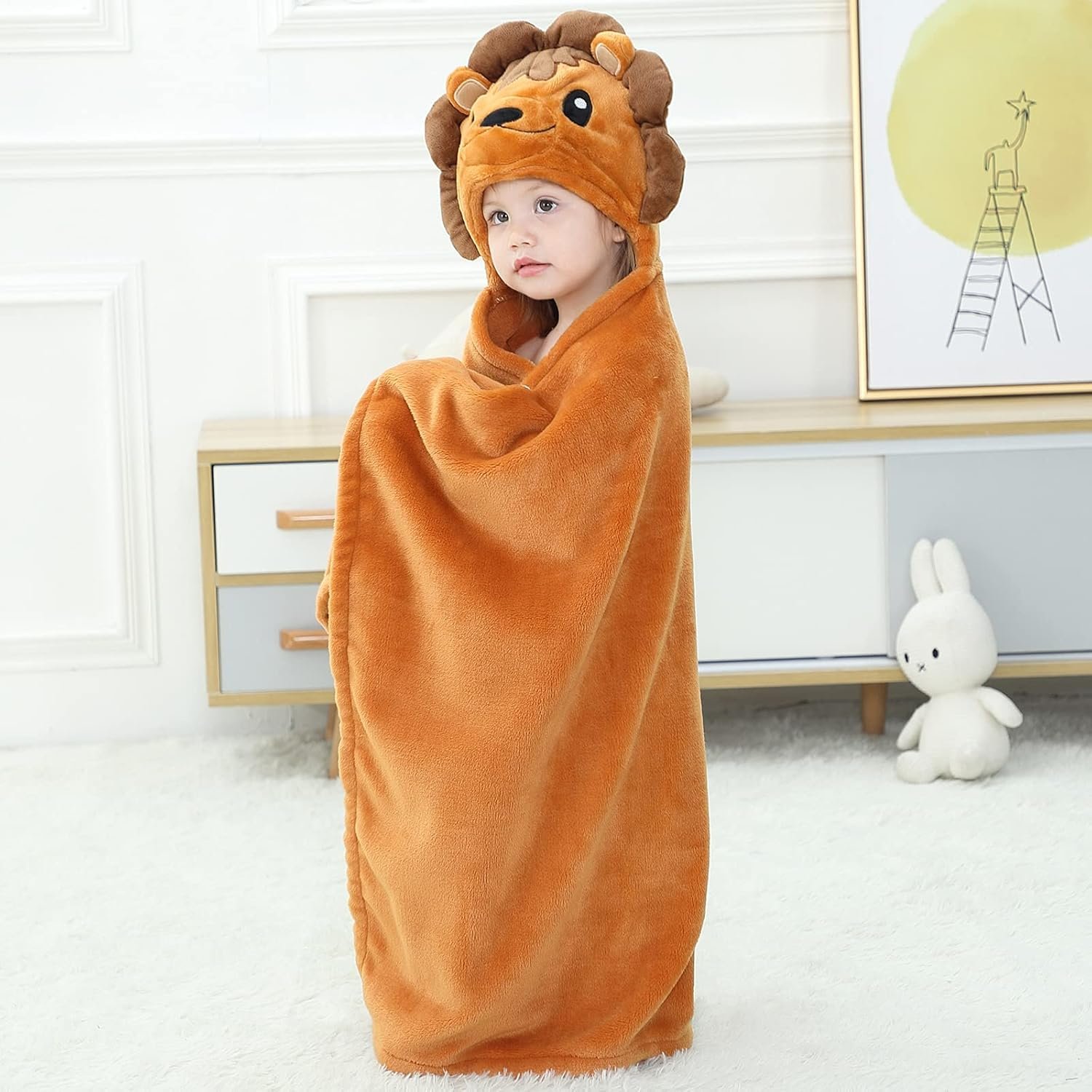 Hooded Kids Blanket – Lion Design - Image 3