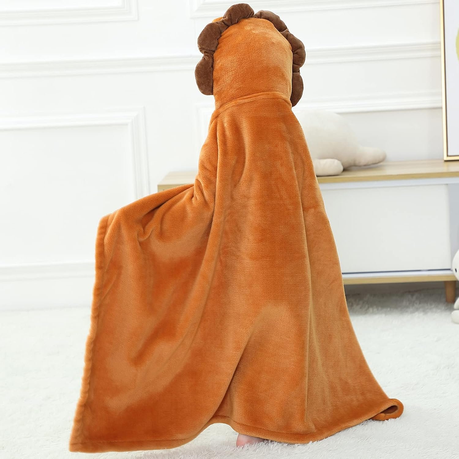Hooded Kids Blanket – Lion Design - Image 2