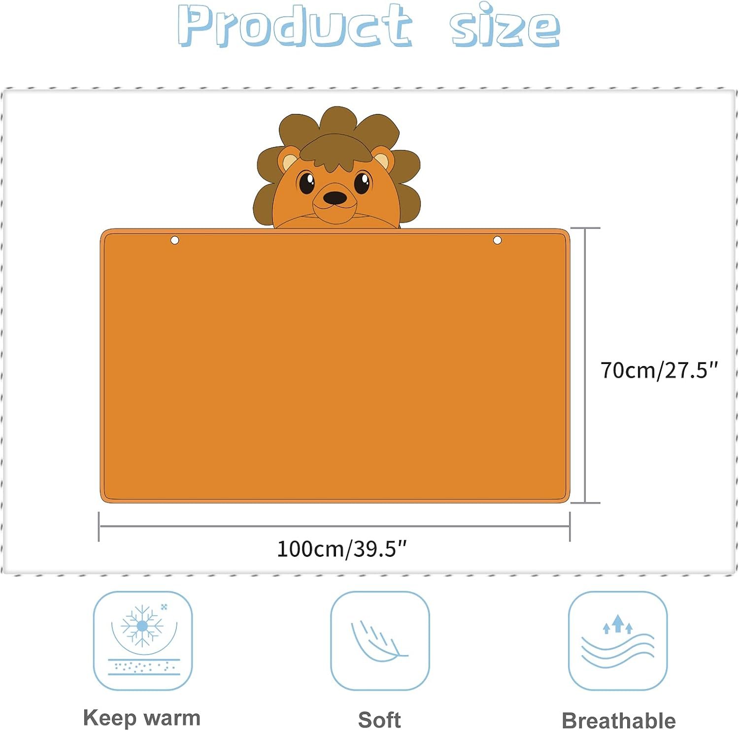 Hooded Kids Blanket – Lion Design - Image 6