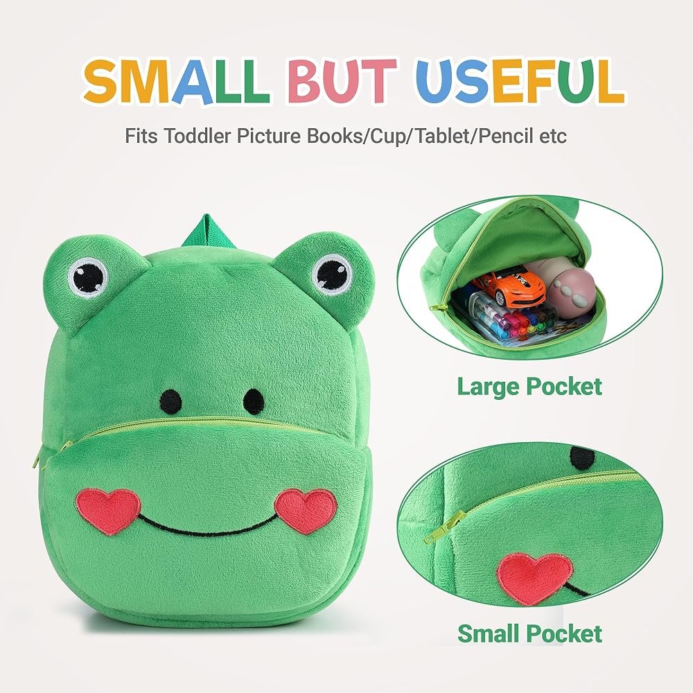 Cute Frog Plush Kids Backpack - Image 3