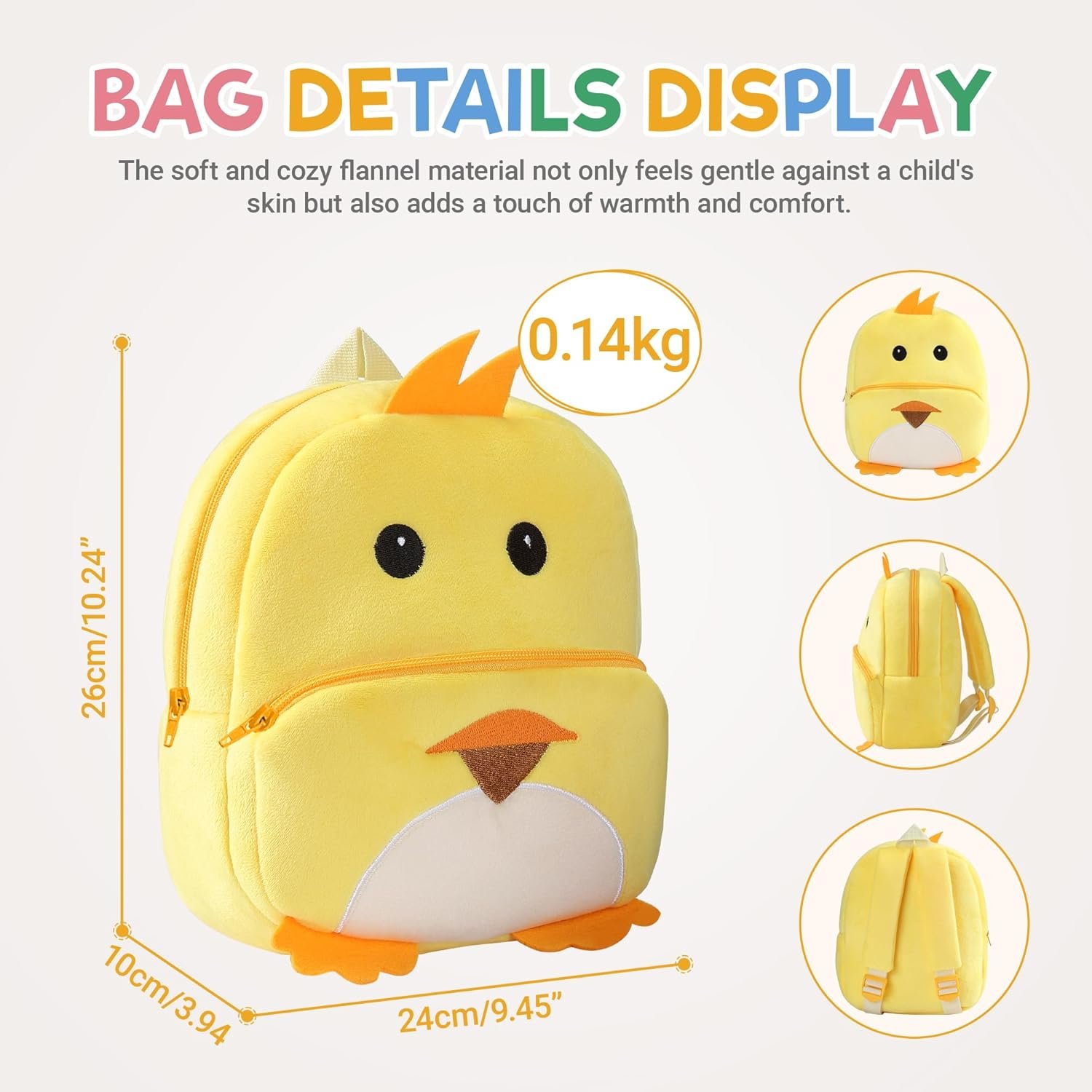Cute Chick Plush Kids Backpack - Image 2