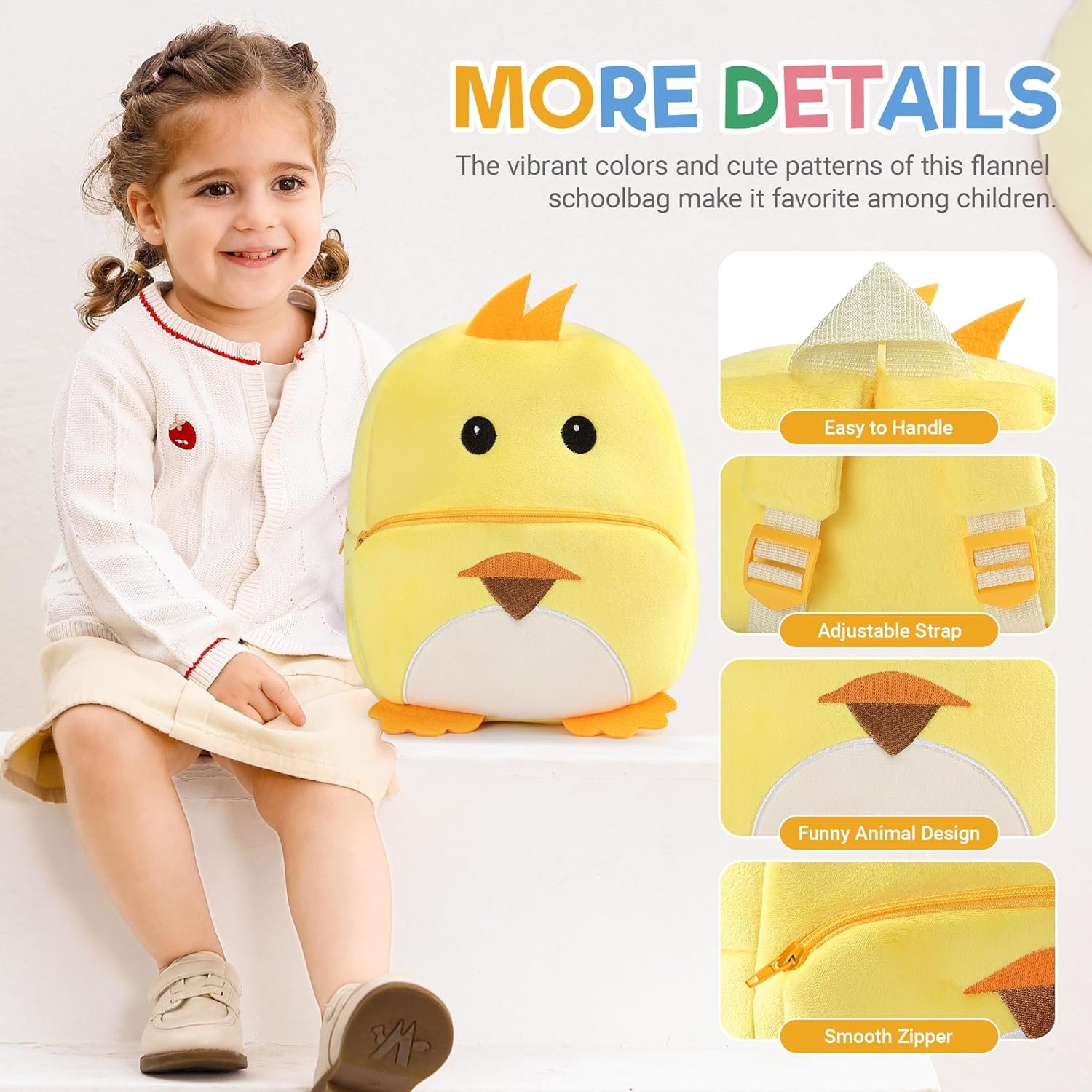 Cute Chick Plush Kids Backpack - Image 4