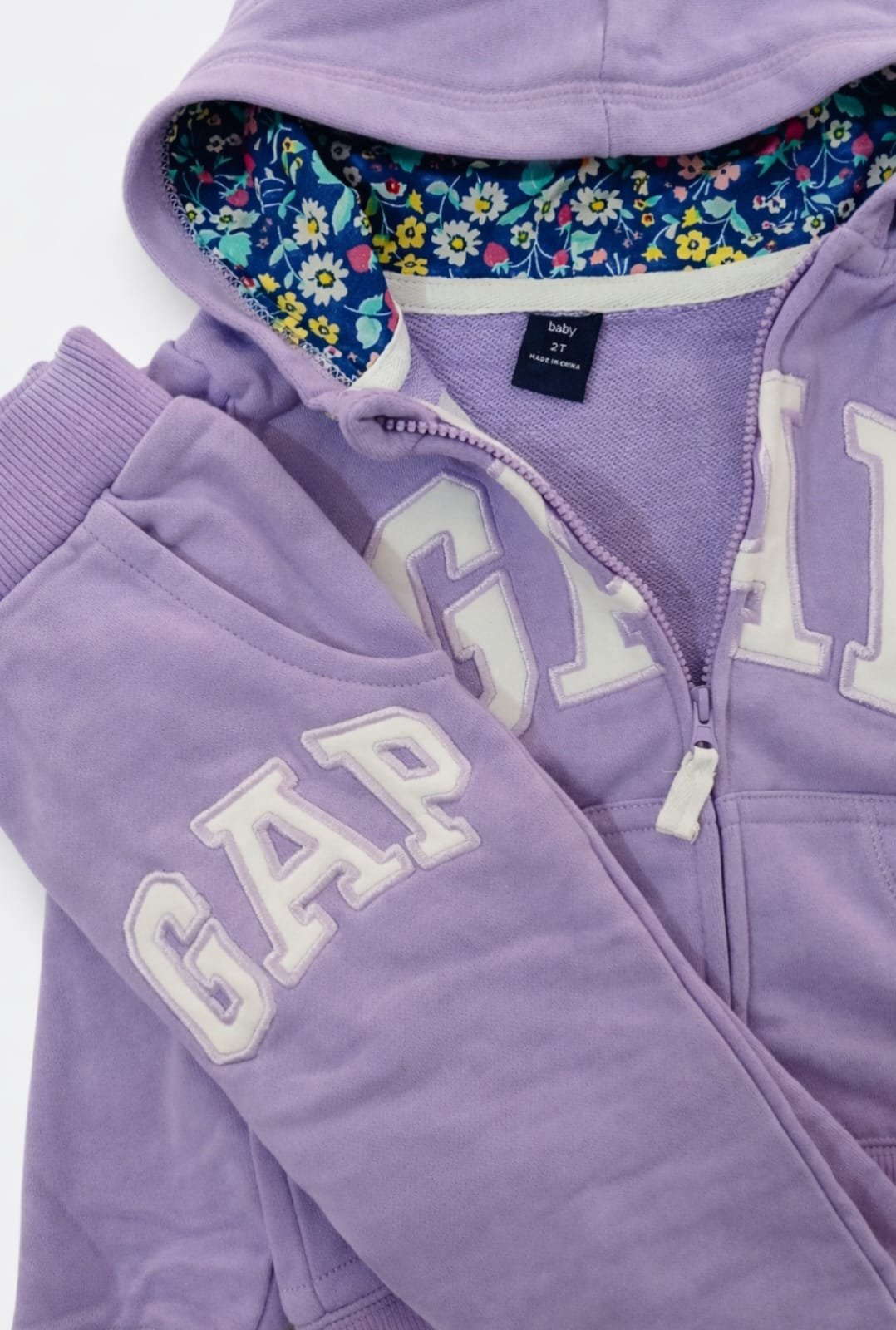 Kids GAP Purple Hoodie & Jogger Set - Image 2