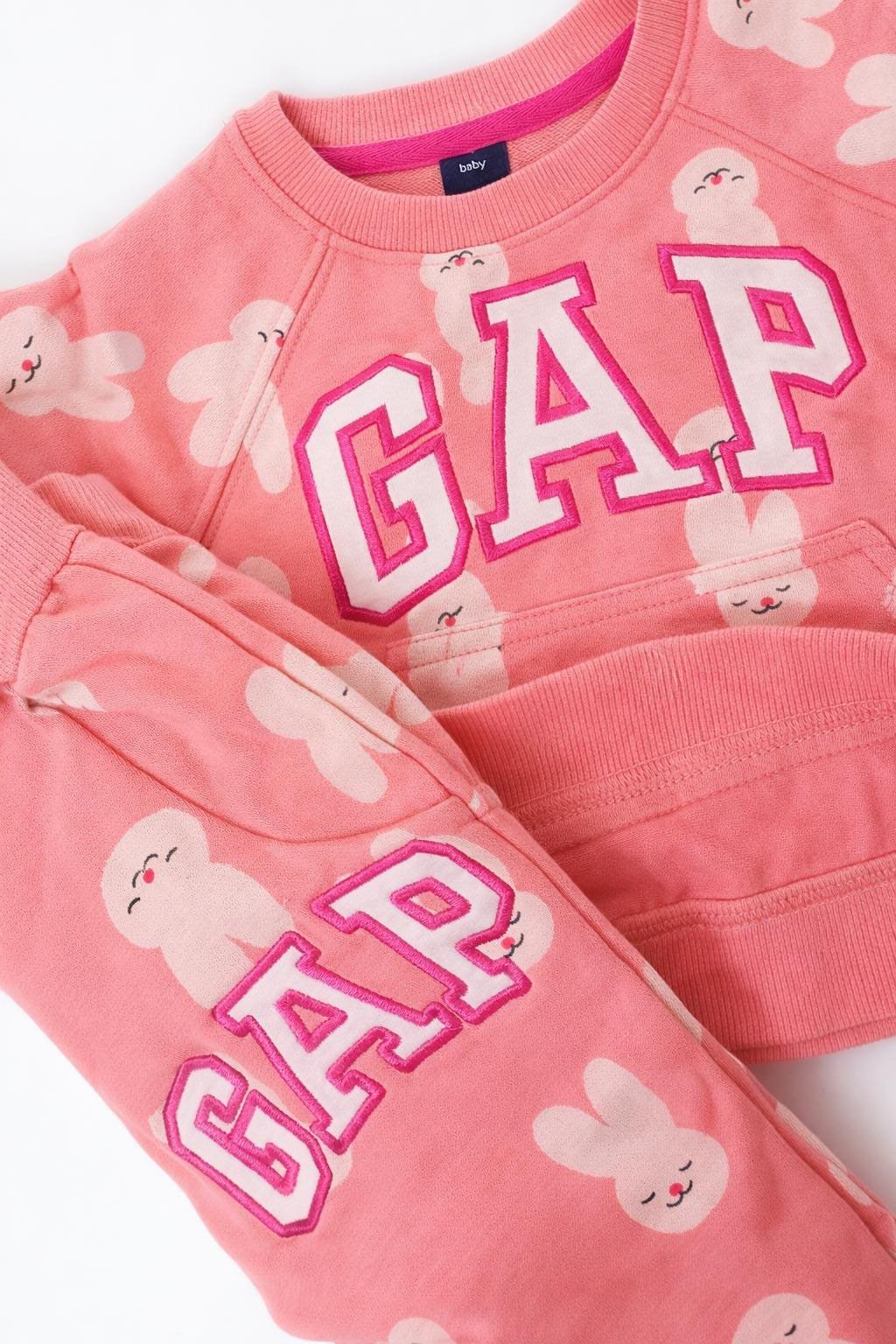 Baby Girl Coral Pink Bunny GAP Set - Image 2