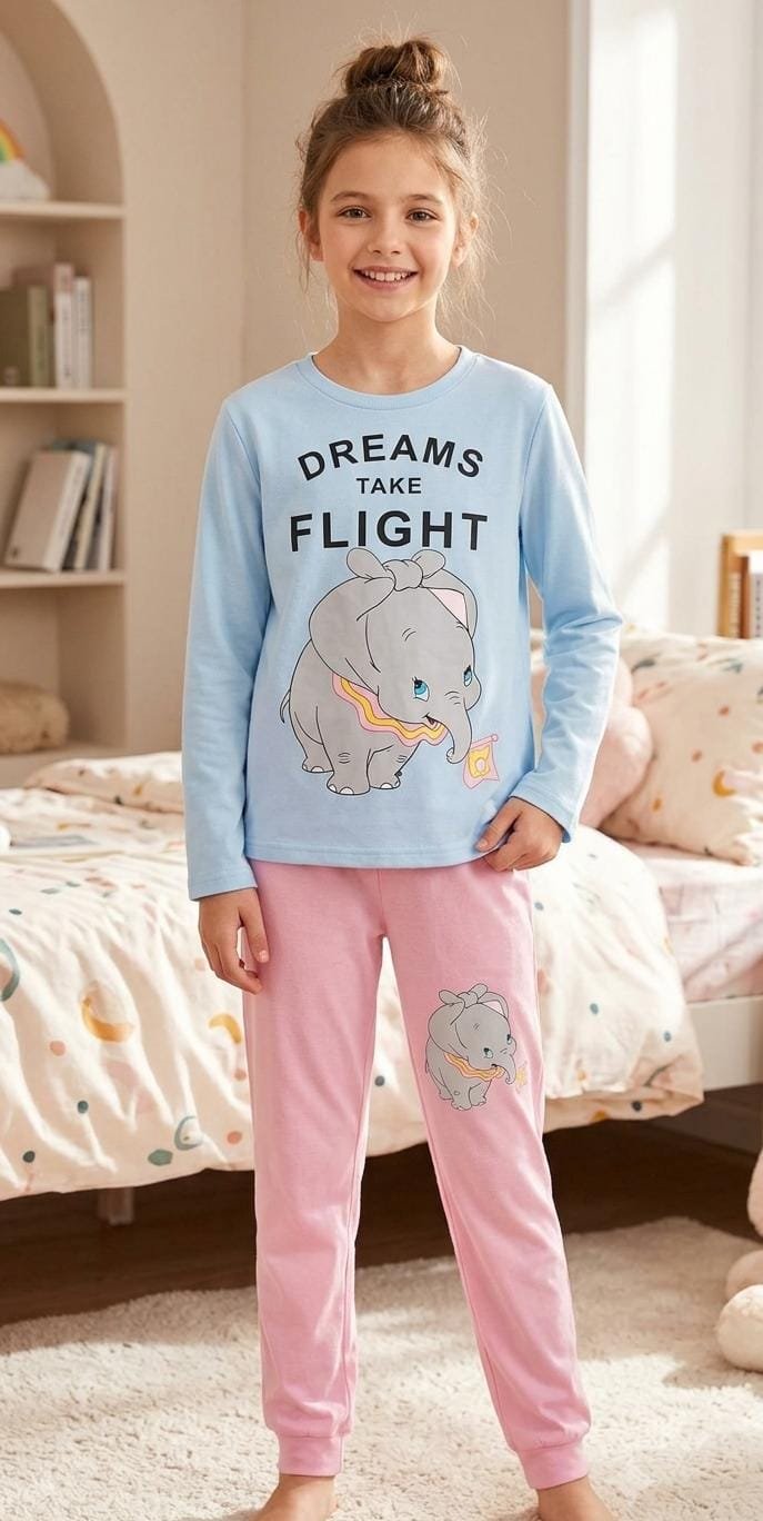 Girls cotton pyjama -Dumbo Print بجامة بناتي محير