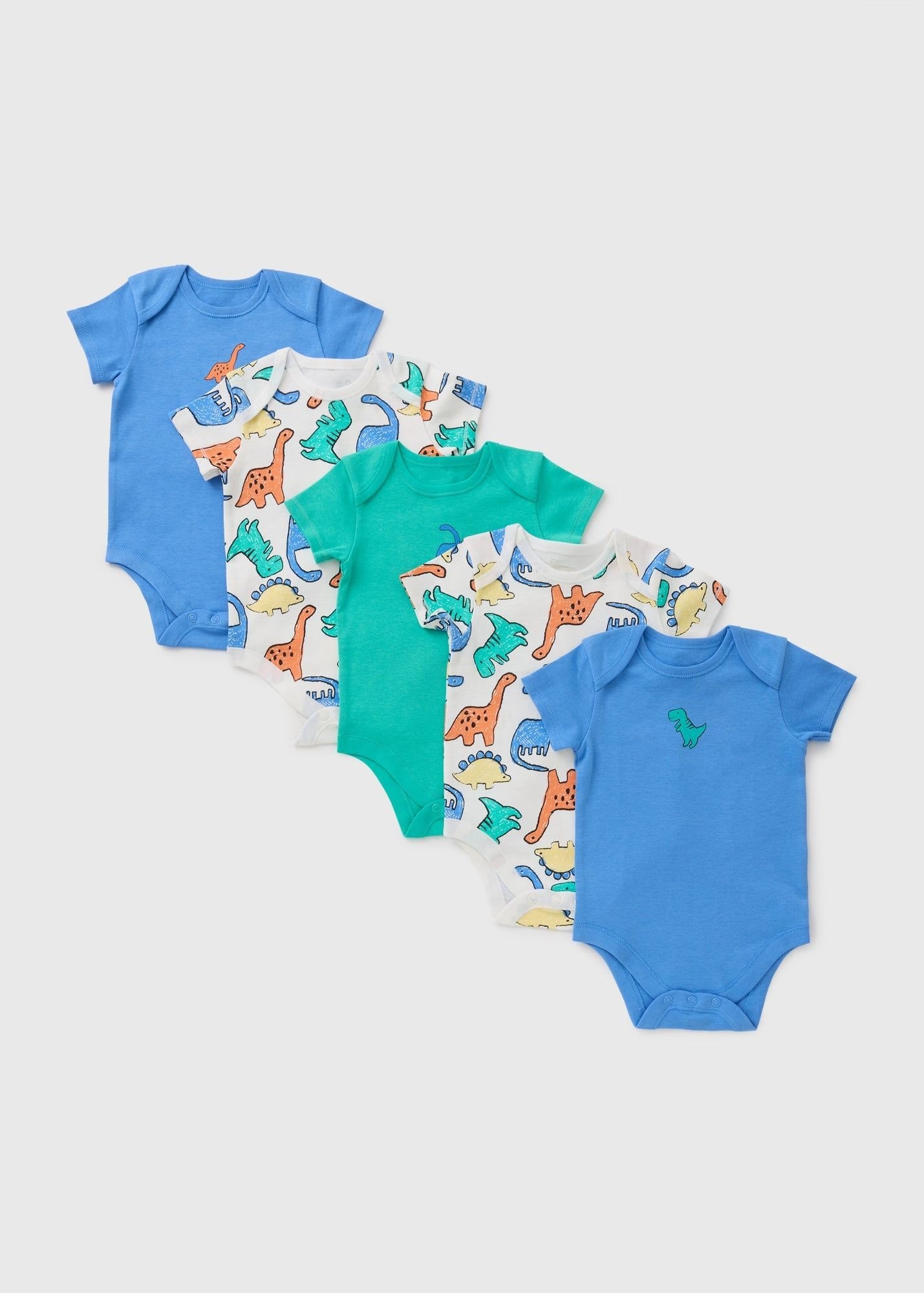 Baby Cotton Dino Bodysuit Set -5pcs