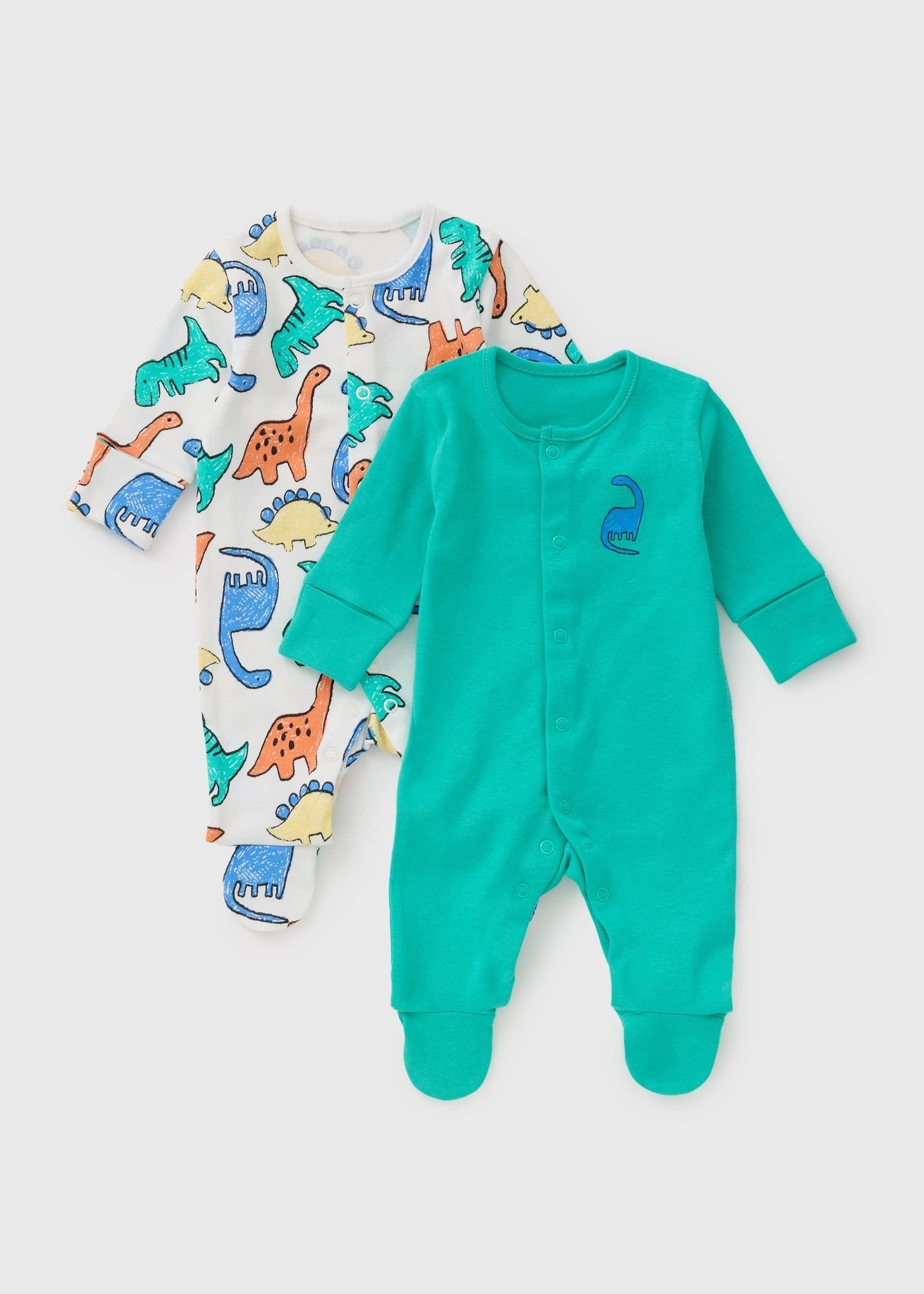Baby Cotton Dino Sleepsuit – 2 Pieces Set