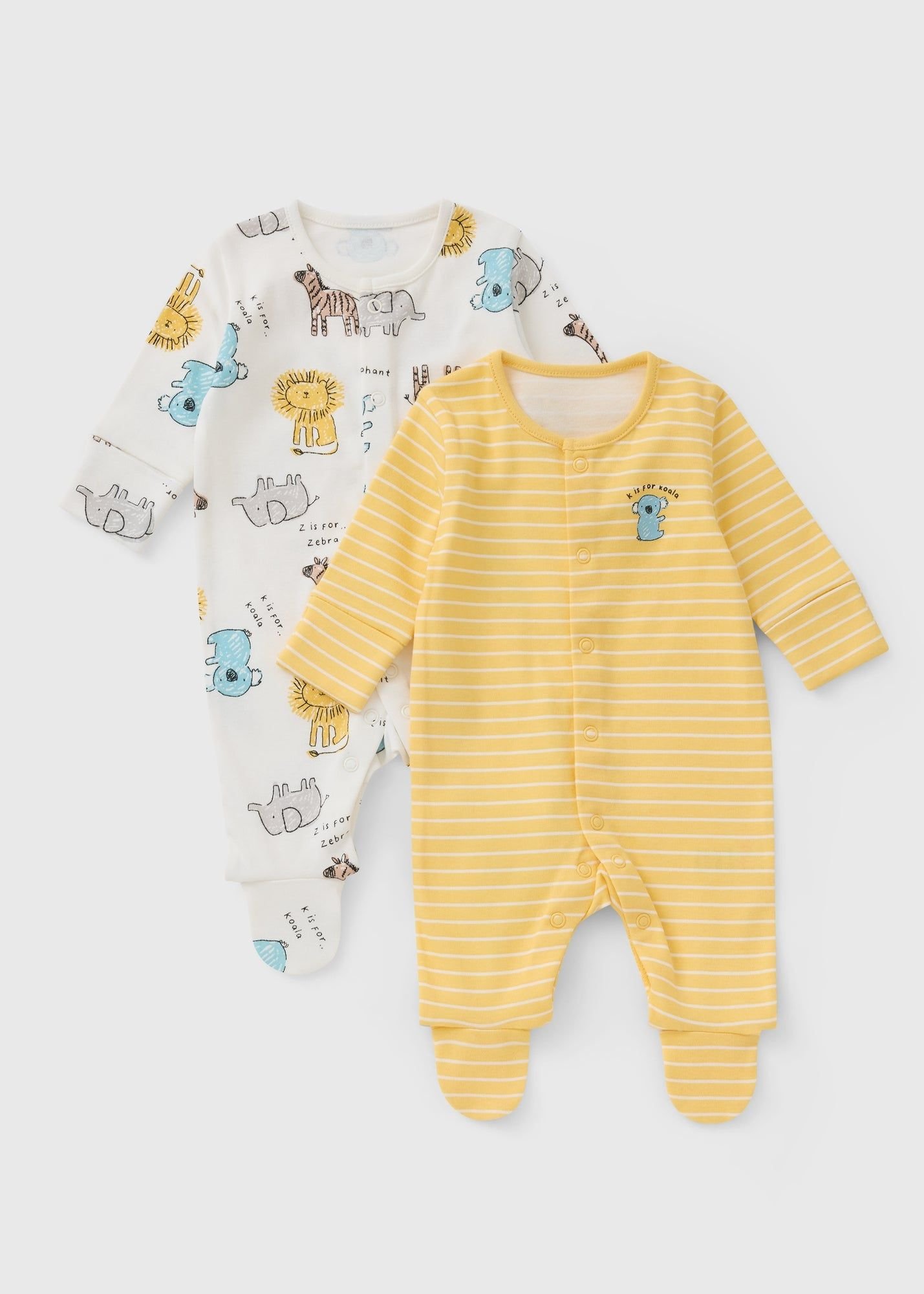 Baby Cotton Safari Sleepsuit – 2 Pieces Set