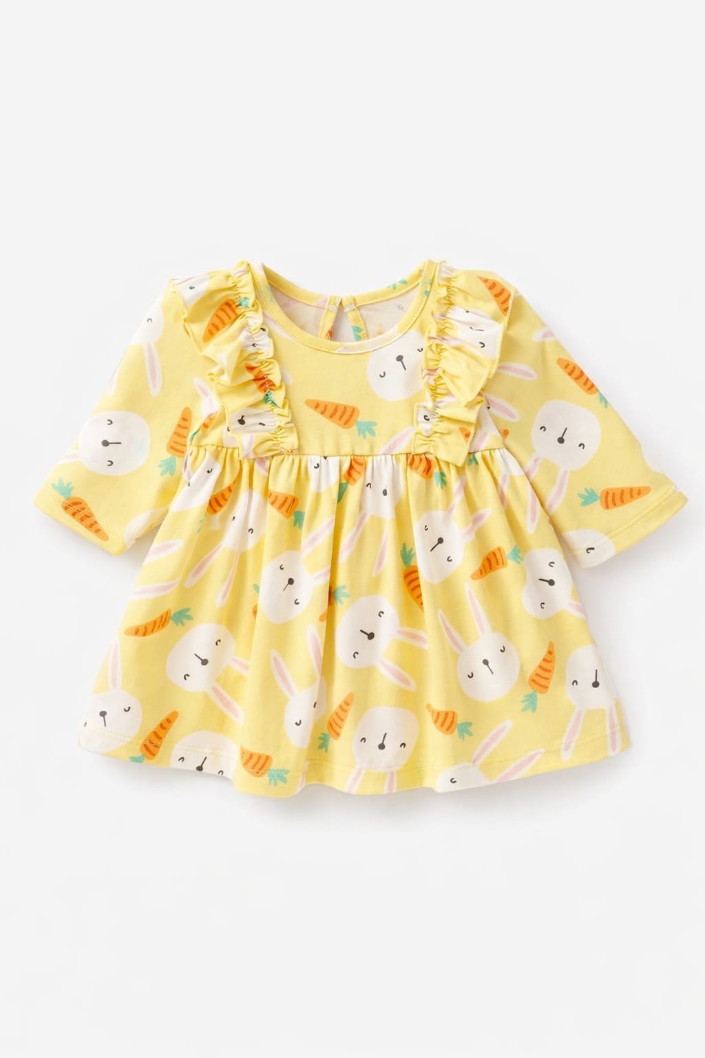 Baby Bunny Cotton Dress – Yellow