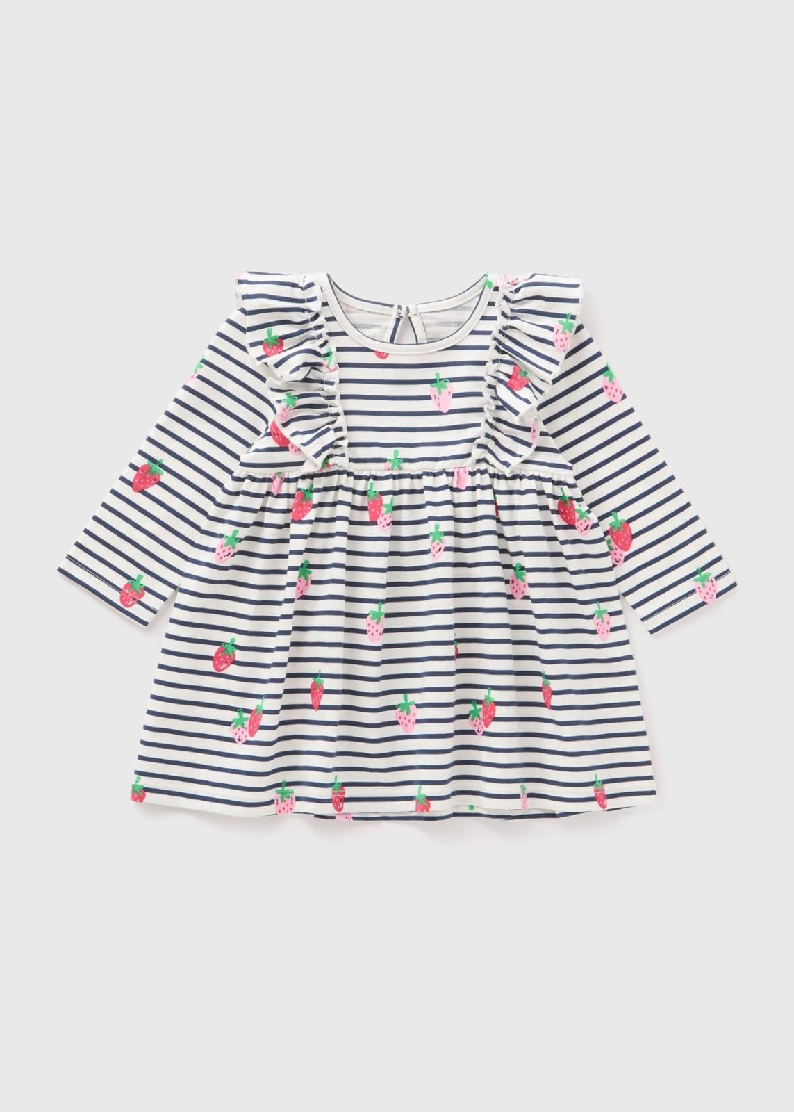Baby Strawberry Stripe Cotton Dress