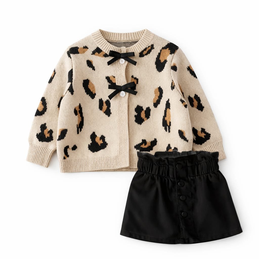 Girls Outfit Set - Elegant Tiger print - Image 2