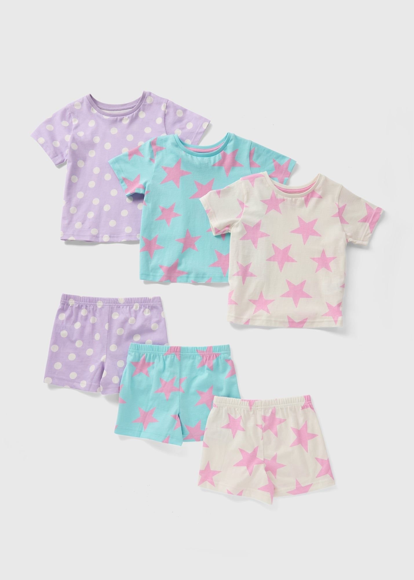 Girls Cotton pyjama Set – 3 Pack بجامات بناتي- 3 بجامات
