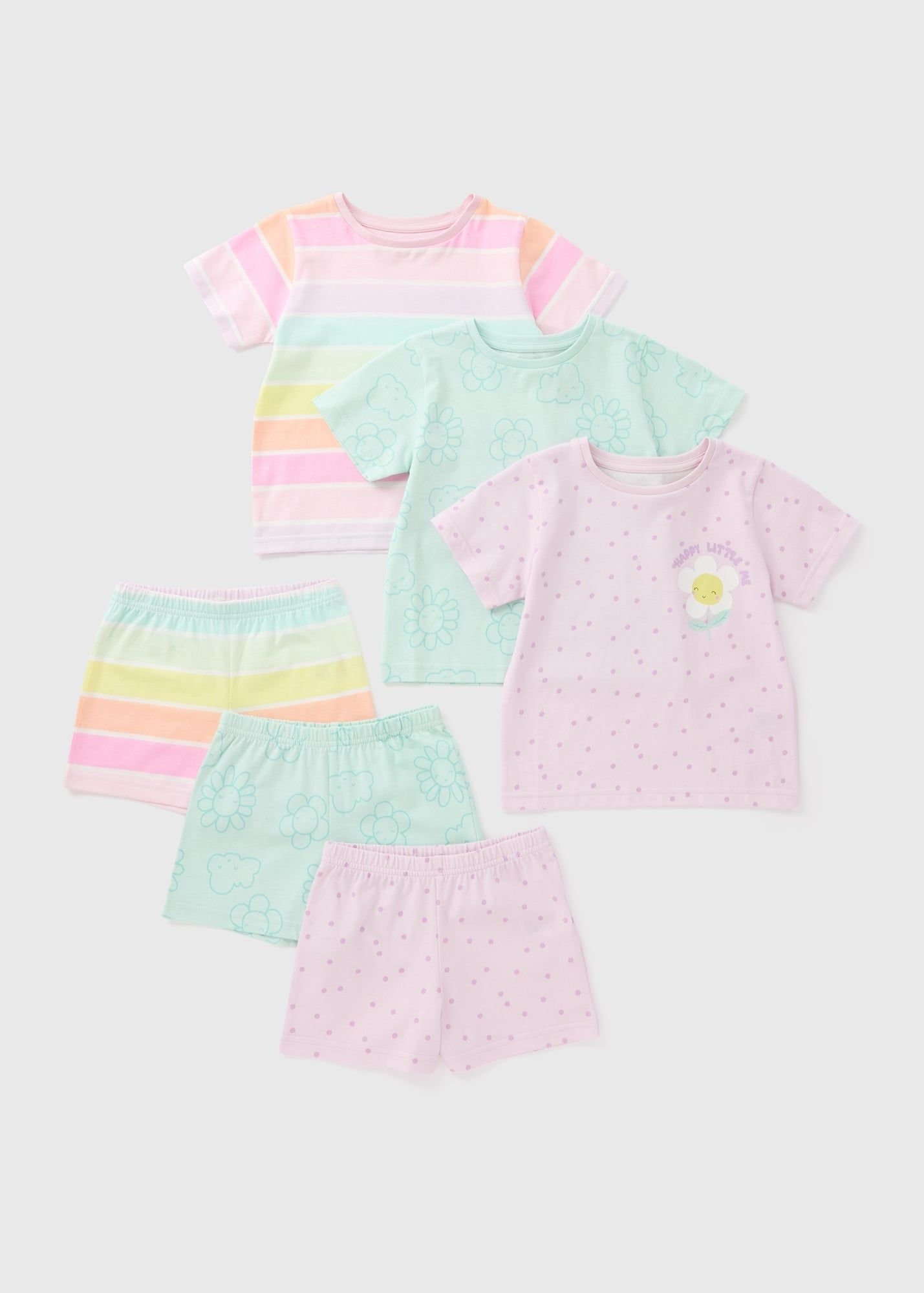 Girls Cotton pyjama Set – 3 Pack بجامات بناتي- 3 بجامات