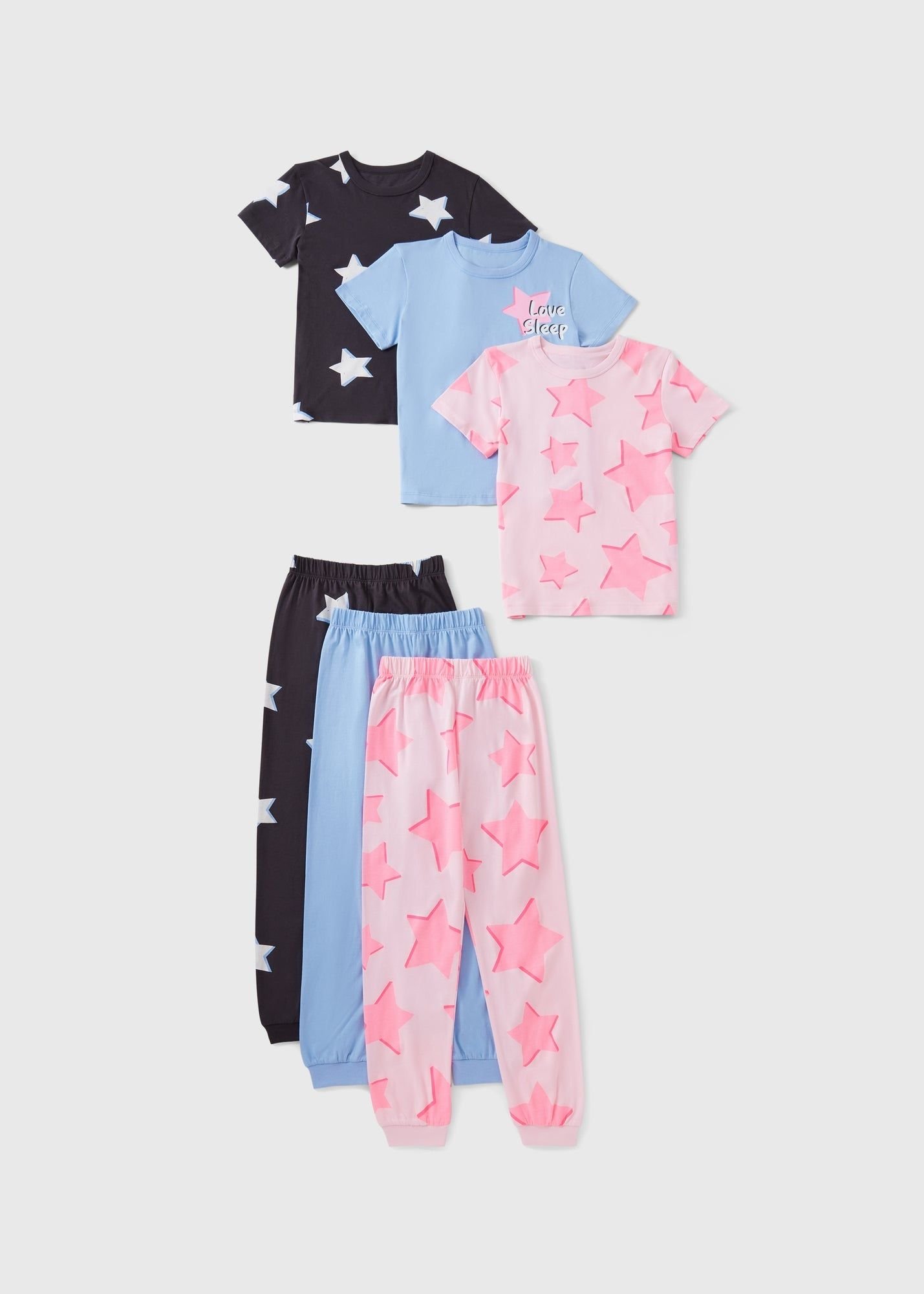 Girls Cotton pyjama Set – 3 Pack بجامات بناتي- 3 بجامات