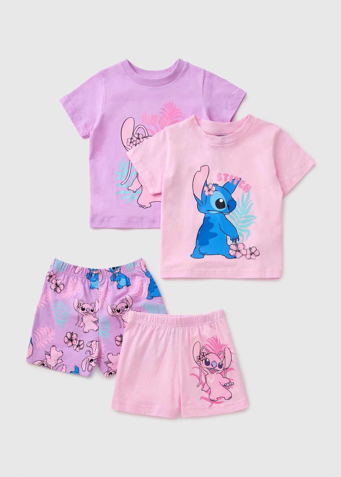 Girls Cotton pyjama Set Stitch– 2 Pack بجامات بناتي ستيتش- بجامتين