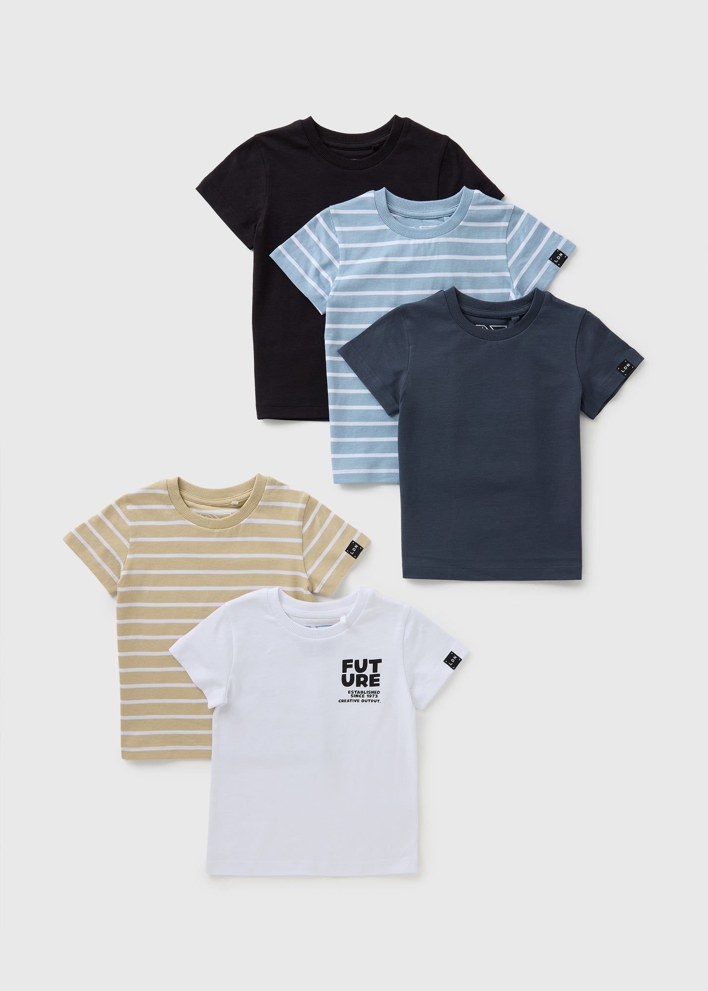 Boys 5pack T-shirts مجموعة 5 قطع تيشيرت قطن