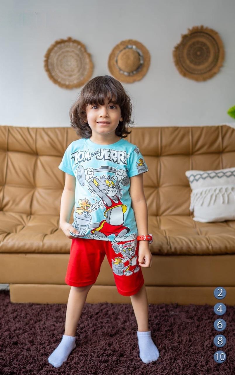 Boys Cotton Tom& Jerry pyjama – بجامة توم وجيري ولادي