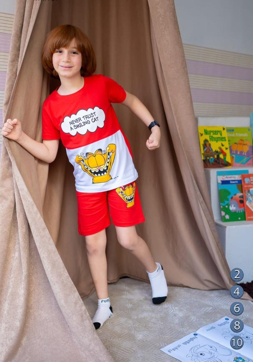 Boys Cotton Garfield pyjama – بجامة غارفيلد ولادي