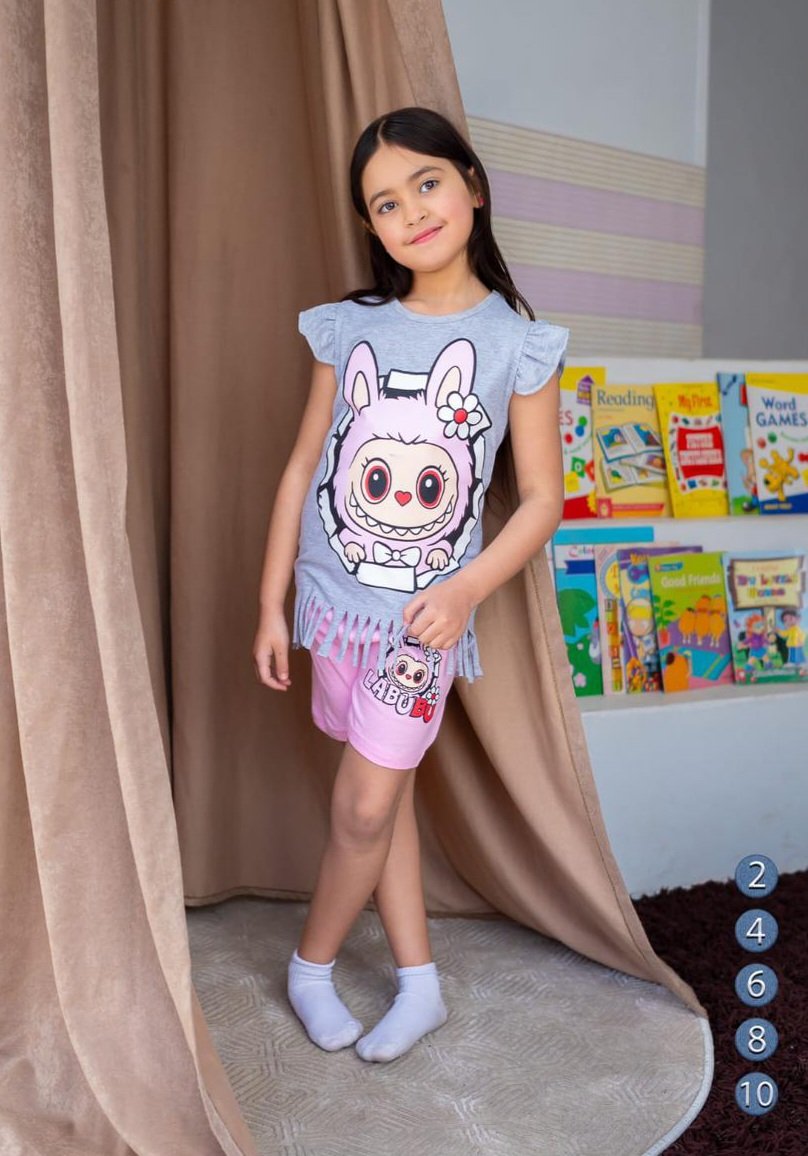 Girls Cotton Labubu pyjama – بجامة لابوبو بناتي
