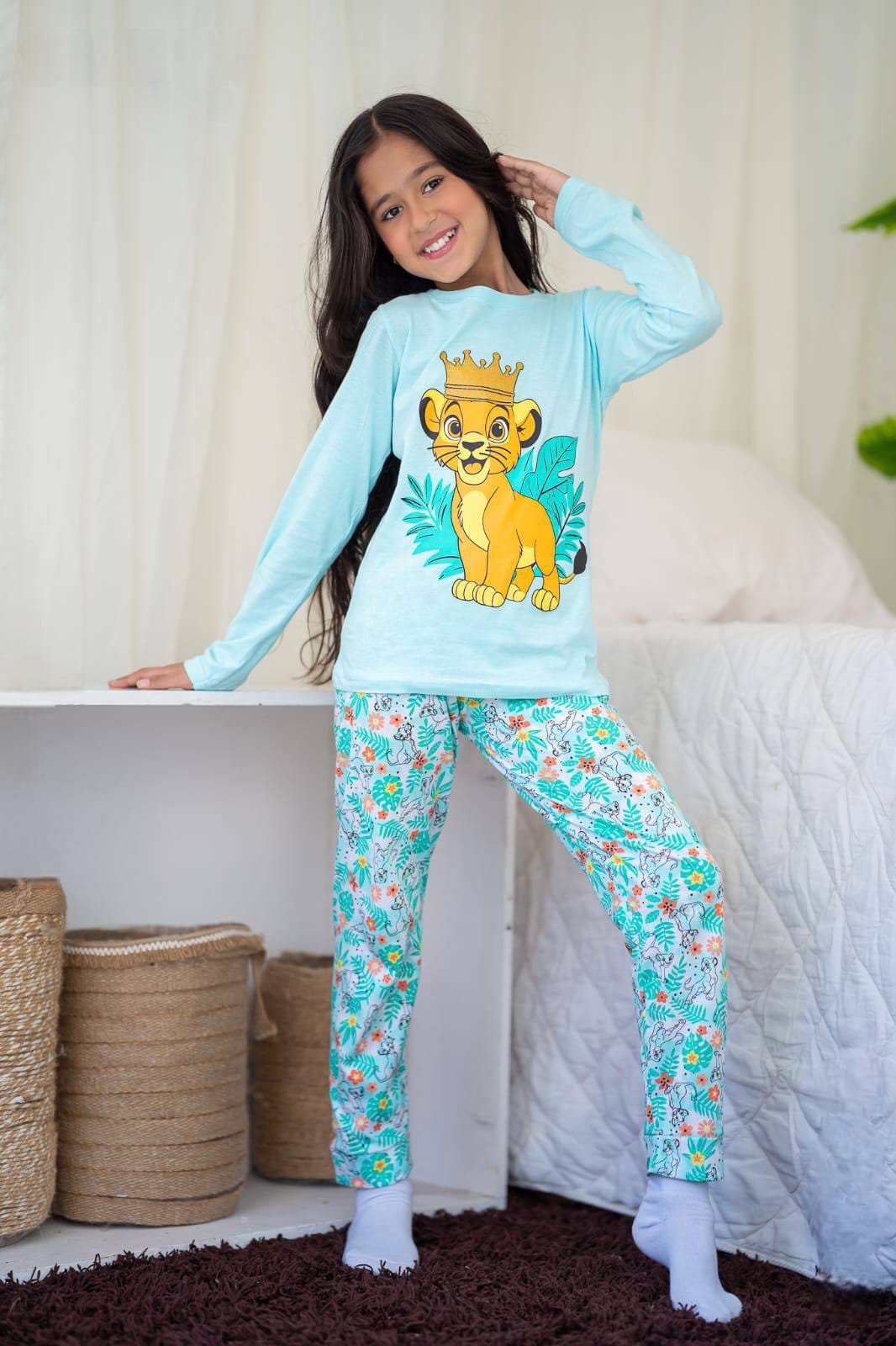 Girls cotton pyjama -Simba Print بجامة بناتي- سيمبا