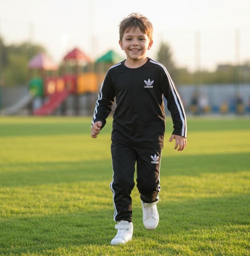 Cotton training set – Black طقم رياضي قطعتين قطن ربيعي –أسود