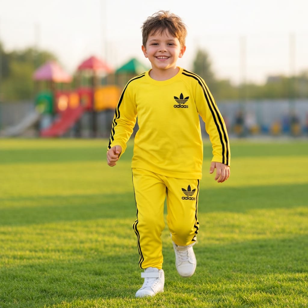 Cotton training set – Yellow طقم رياضي قطعتين قطن ربيعي –أصفر
