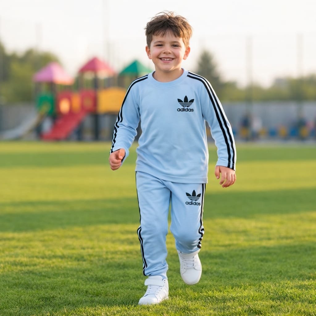 Cotton training set – Blue-grey طقم رياضي قطعتين قطن ربيعي –أزرق سكني