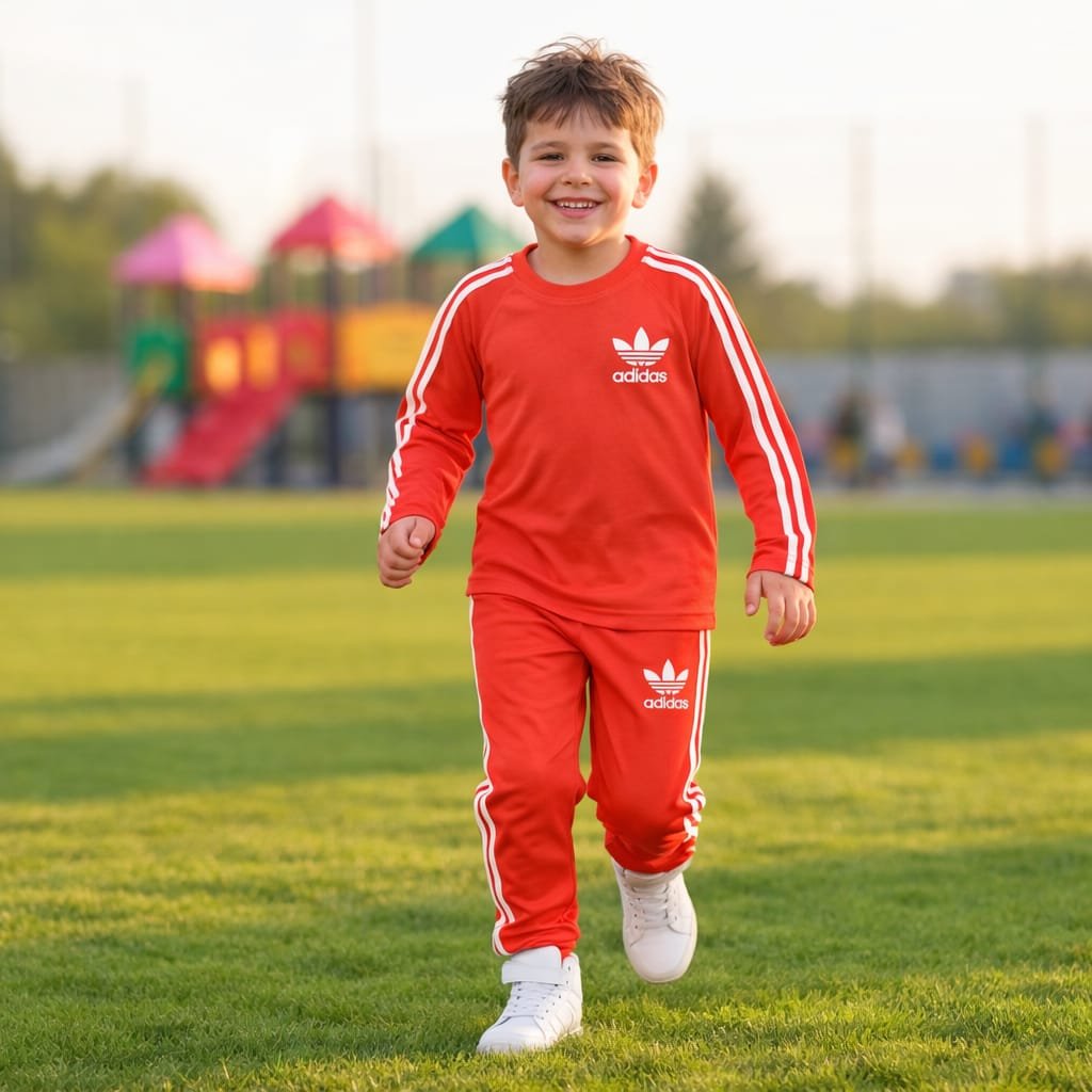 Cotton training set – Red طقم رياضي قطعتين قطن ربيعي –أحمر
