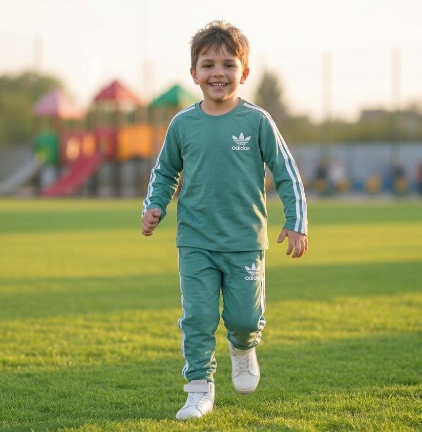 Cotton training set – Green طقم رياضي قطعتين قطن ربيعي –أخضر