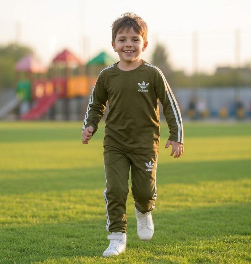 Cotton training set – Olive Green طقم رياضي قطعتين قطن ربيعي –زيتي