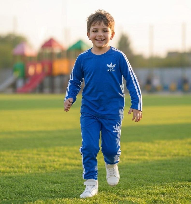 Cotton training set – Blue طقم رياضي قطعتين قطن ربيعي –أزرق
