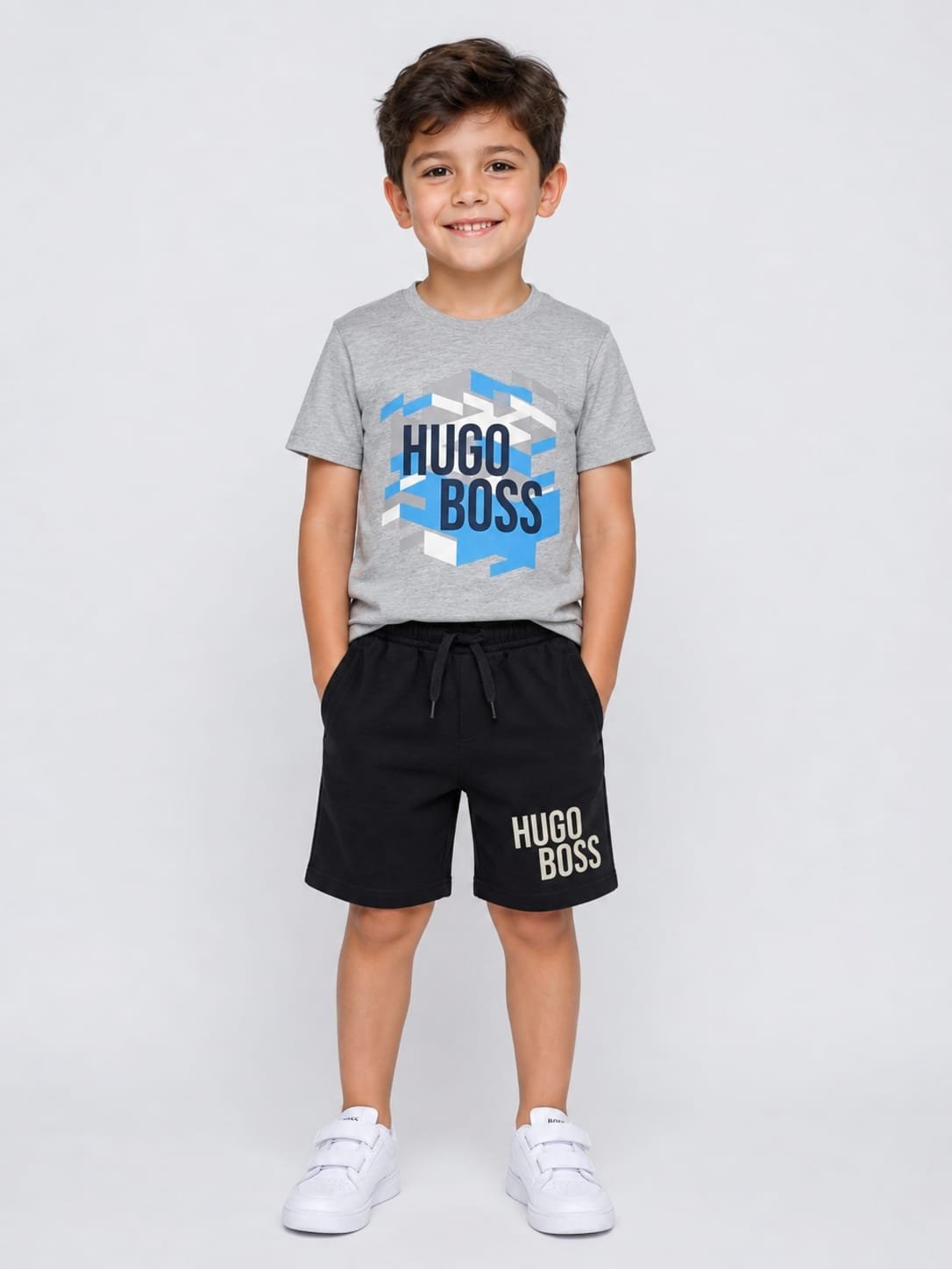 Boys Cotton Black and grey set–  طقم رياضي قطن ولادي سكني وأسود