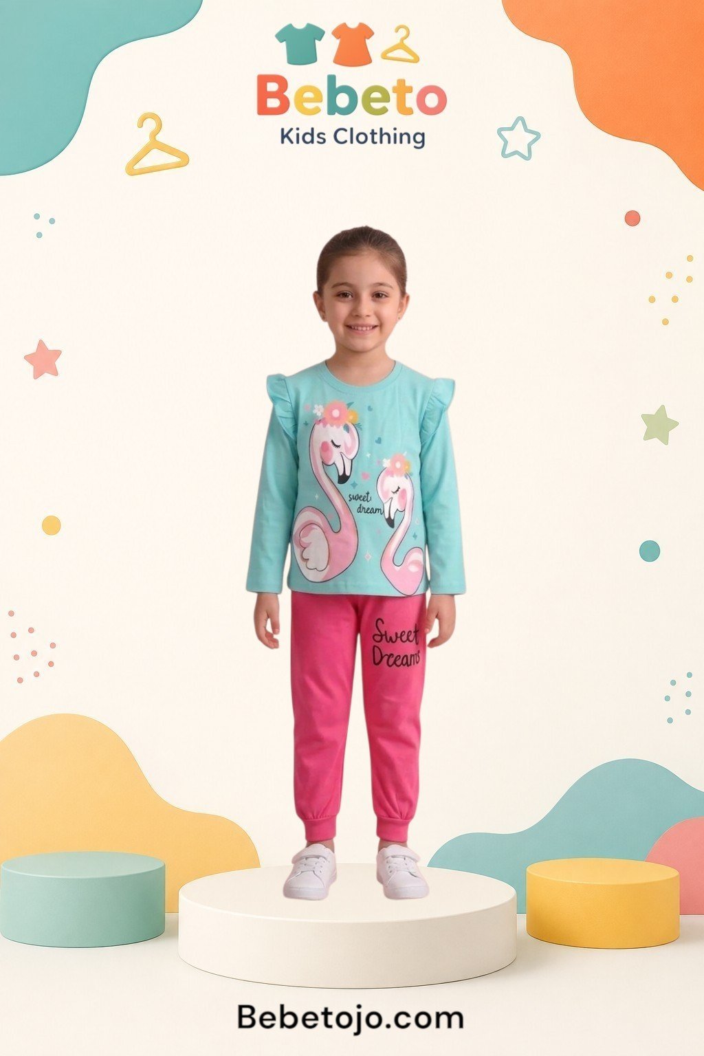 Girls Cotton Flamingo pyjama –  بجامة قطن بناتي فلامينجو