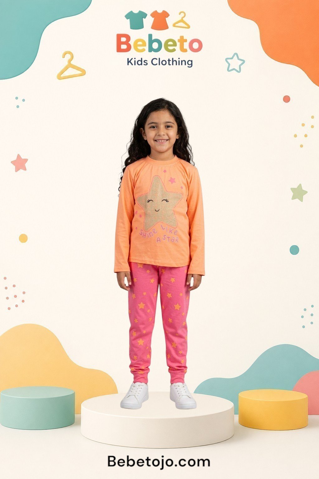 Girls Cotton Star pyjama –  بجامة قطن بناتي نجمة