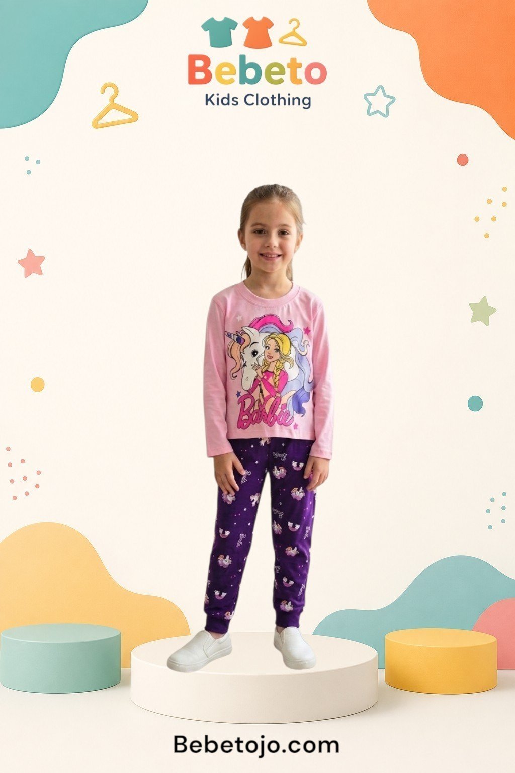 Girls Cotton Barbie pyjama –  بجامة قطن بناتي باربي